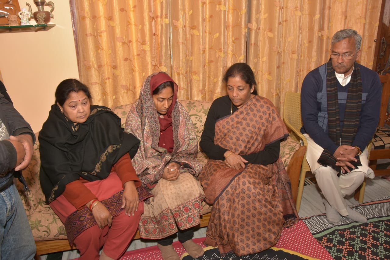 Nirmala sitharaman and trivendra singh rawat at sidharth nego house